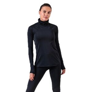 Nike Pro Run Black Golden Force Turtleneck Thermal logo monogram LS pullover M